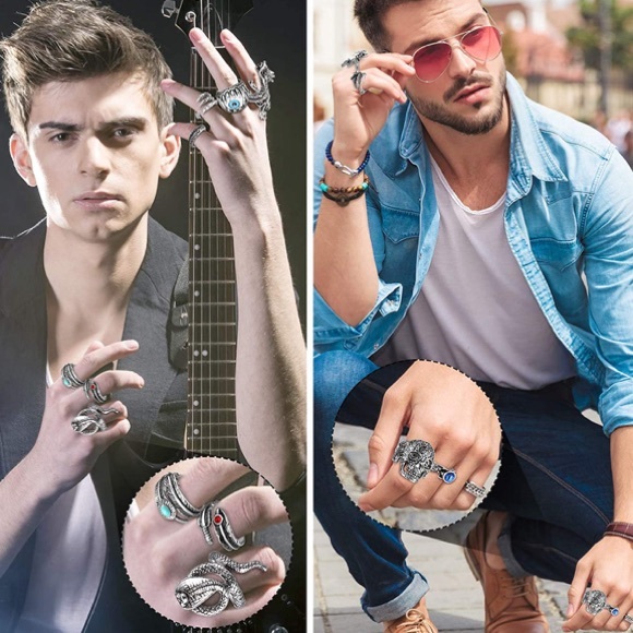 Vintage-Style Punk Skeleton Hand Wrap Around Emo Silver Alloy Ring Size 11.75 - Picture 11 of 16